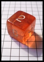 Dice : Dice - 6D - Clear Orange With White Painted Numerals